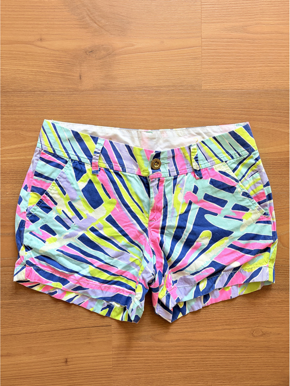Lilly Pulitzer Callahan Shorts Indigo Palm Reader Size 2